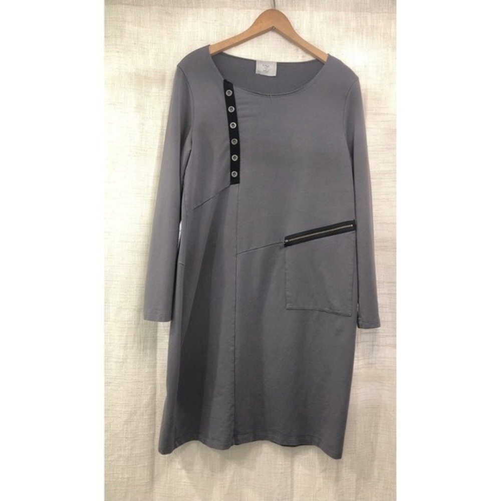 Chalet et Ceci Made In USA Women's Gray Black Dress Size Small‎